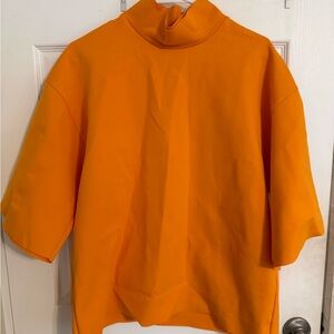 Zara Orange Turtleneck Top